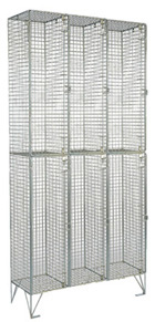 Two Compartment Nest of Three Mesh Locker (with or without door)